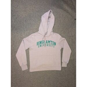 Binghamton University Hoodie Adult Medium Gray Pullover Bearcats Sweatshirt